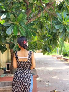 Floral Print Kurti with Side Slits
