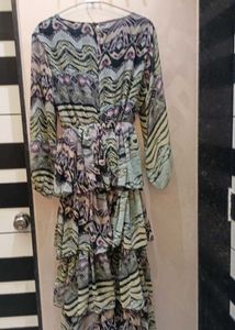 5 layer multi colour frill gown
