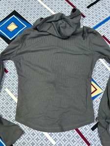 Gray Zip-Up Workout Hoodie