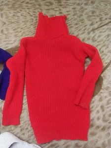 Combo Set 3 High Neck Sweaters 4-6 Year Girls