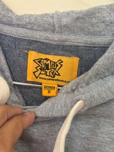 Grey Cropped Hoodie