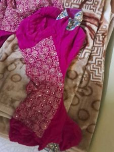 Beautiful Purple Party Saree with Blouse (36 size)
