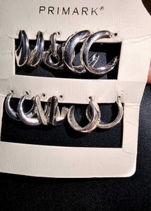 Silver Plated Pinteresty Hoop Earring Set