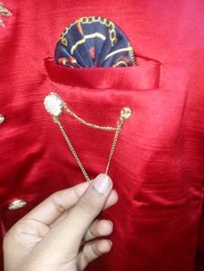 Red Embroidered Sherwani
