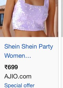 y2k Sparkly Purple Crop Top