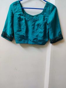 🌟Teal Embroidered Fully Stitched Blouse