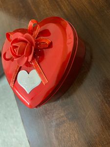 Red Heart-Shaped Tin