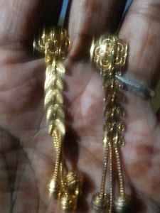 Long Gold Covering Earring
