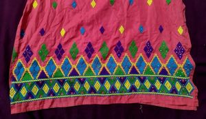 Multicolored Pink Half Sleeves Kurti