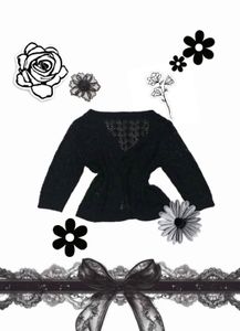 Vintage Black Knit Cardigan