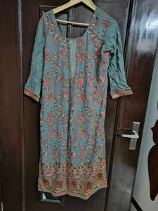 Embroidered Kurti with sharara and dupatta