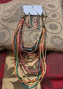 New Antique Beads Necklace Multi Colour