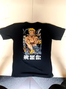 Anime Black Tshirt of Zoro Back Print