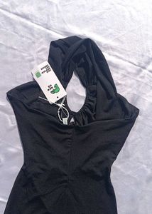 Brand New (Newme) Black Cutout Ruched Dress