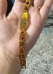 Nikza Gold Plated Om Grid Rudraksha Bracelet