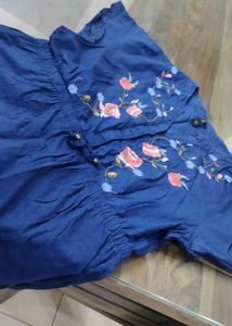 Blue Embroidered Dress