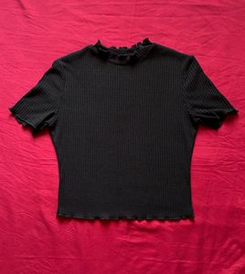 Shein Black Ribbed Top
