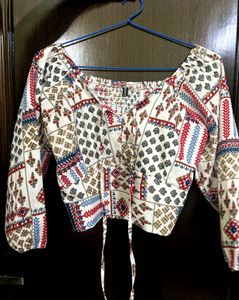Boho Print Crop Top