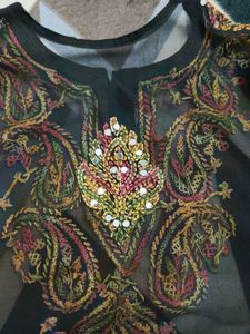 Embroidered Black Kurta