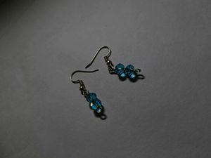 Blue Beaded Drop Earrings