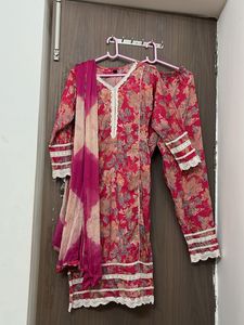 heavy Floral Print  3 pcs suit for M &