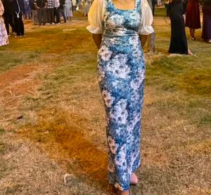 Blue Floral Bodycon By Savana