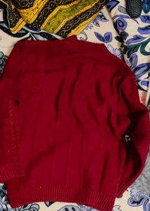 Burgundy Cable Knit Sweater