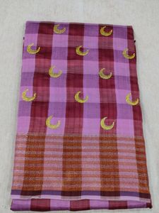 Pink Checked Saree