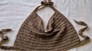 Crochet Cowl Neck Halter Top (Backless)