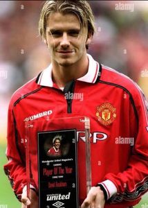 Beckham 1999 with Zip Man utd football jersey