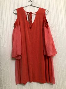 Long Sleeves Solid Cold Shoulder Dress