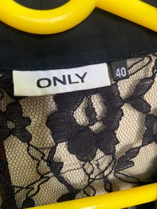 ONLY Women Black Lace Shirt