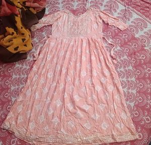 Gorgeous Peach Printed Kurta