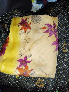 Sari Yellow Colour Unused