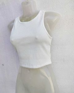 White Ribbed Tank Top