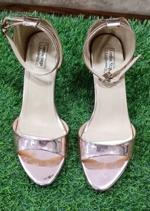 Metallic Rose Gold Block Heels