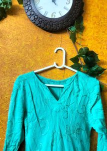 A Line Kurta Sea Green