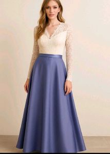 Elegant Blue Satin Skirt