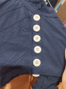 Dark Blue Top💙 With White Button 🤩💗