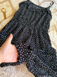 Navy Polka Dot Romper