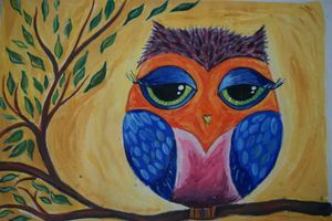 Hand Painted Owl