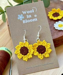 Sunflower Crochet Earrings