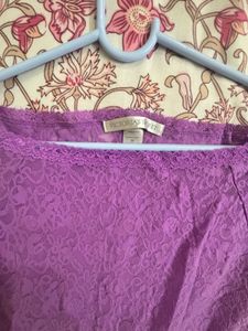 Purple Lace Sleeve Dress