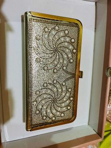 Elegant Gold Clutch for party wear new wdt tag