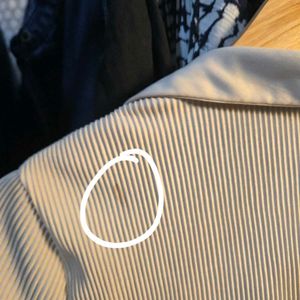 Ribbed Button-Down Top