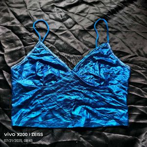 36207. Sparkly Blue Crop Top