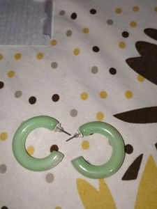 Green Hoop Earrings