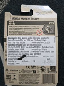 Hot Wheels Honda VFR750R