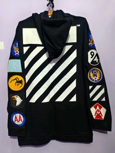 Off-White Embroidered Patch Hoodie Unisex