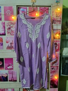 New Elegant Lavender Chikankari Kurta